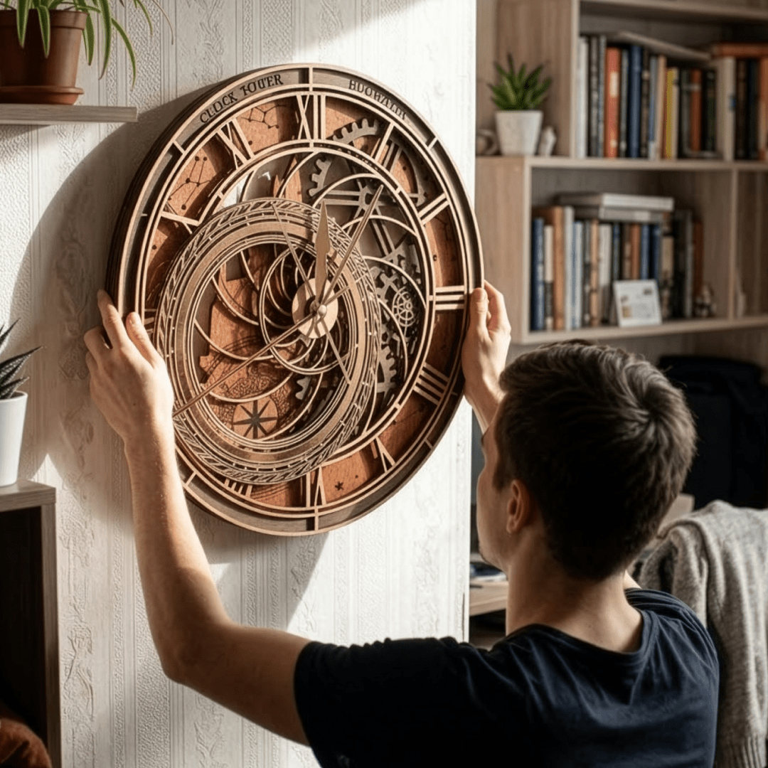 Hogwarts Clock Tower 3D wooden wall clock