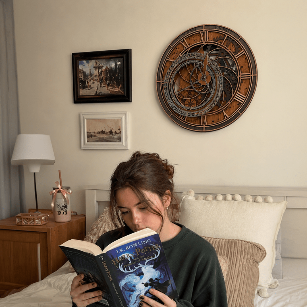 Handcrafted Hogwarts Clock Tower 3D wall clock - Harry Potter inspired decor
