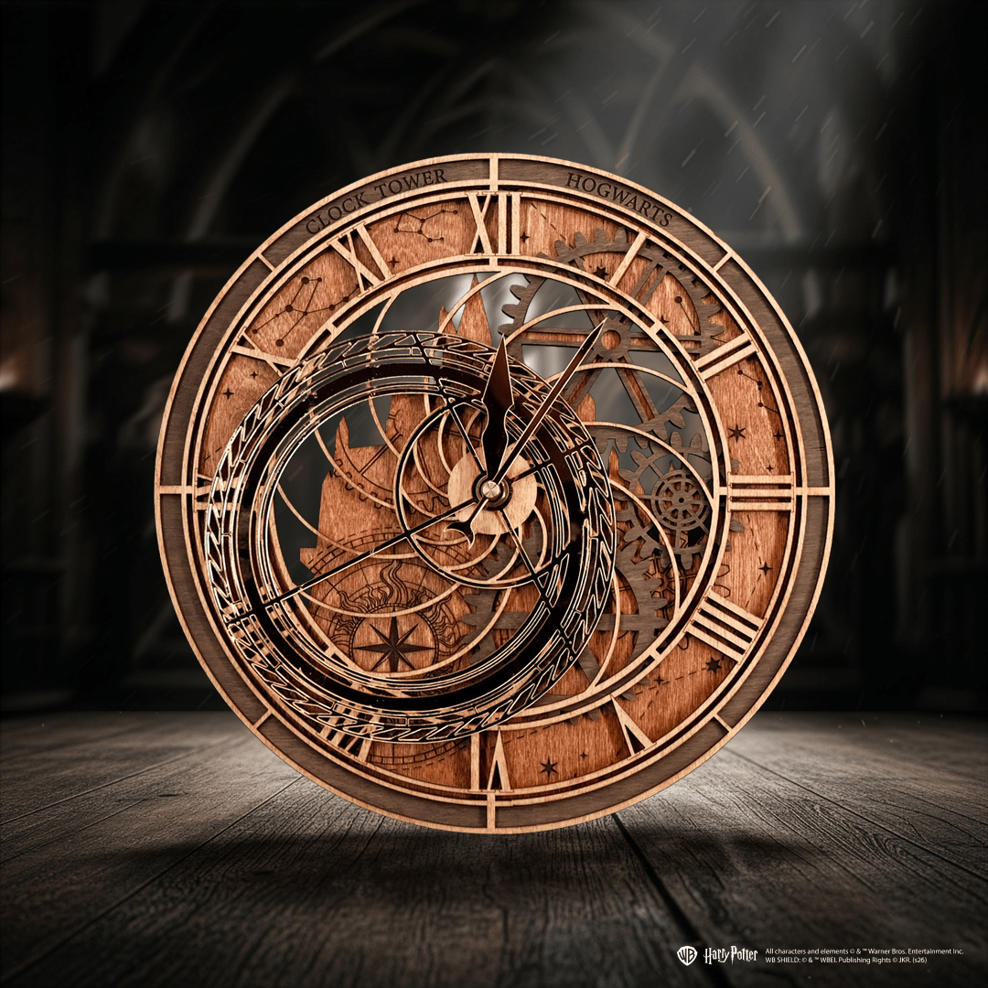 Hogwarts Clock Tower 3D wooden wall clock