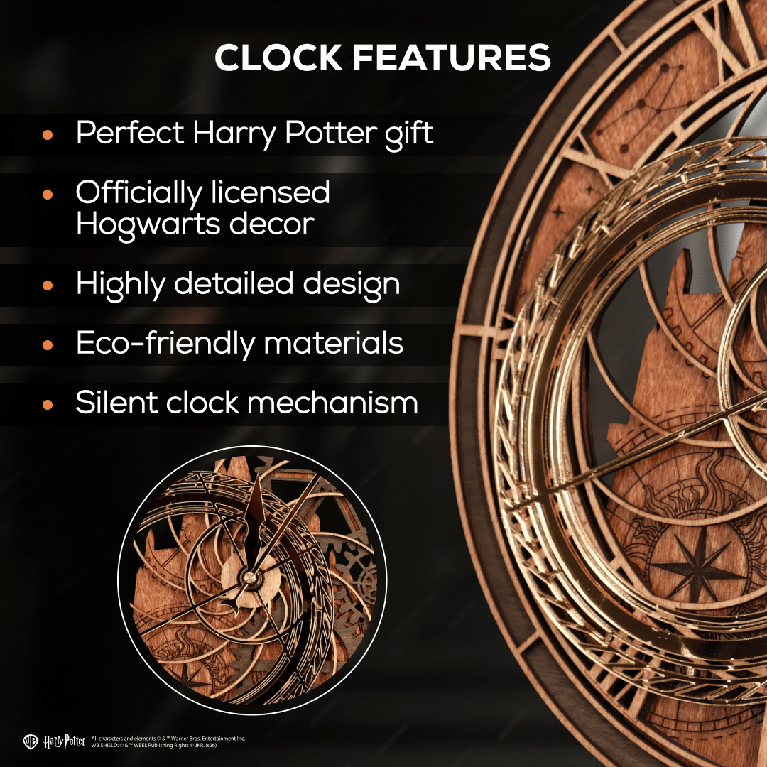 Handcrafted Hogwarts Clock Tower 3D wall clock - Harry Potter inspired decor