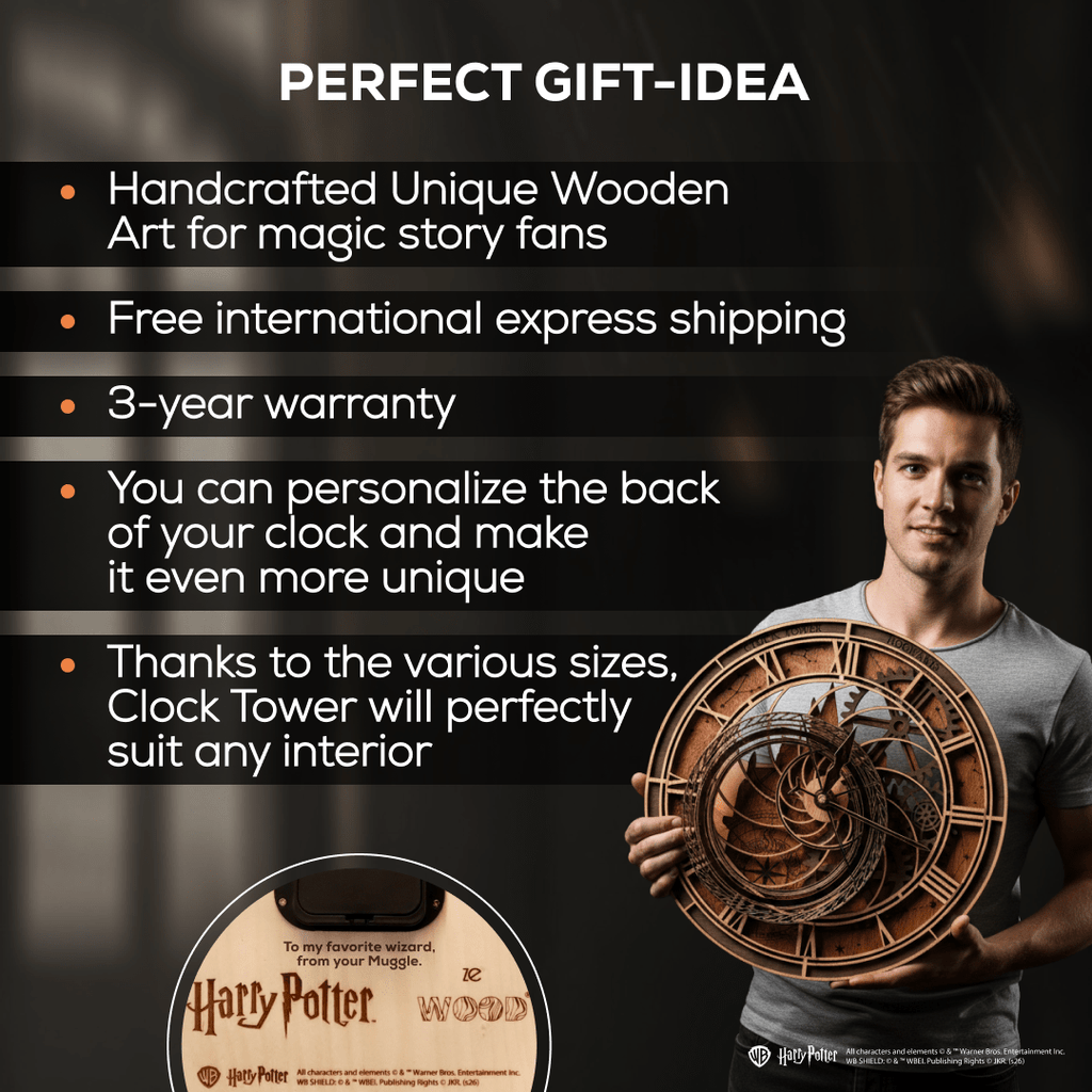 Handcrafted Hogwarts Clock Tower 3D wall clock - Harry Potter inspired decor